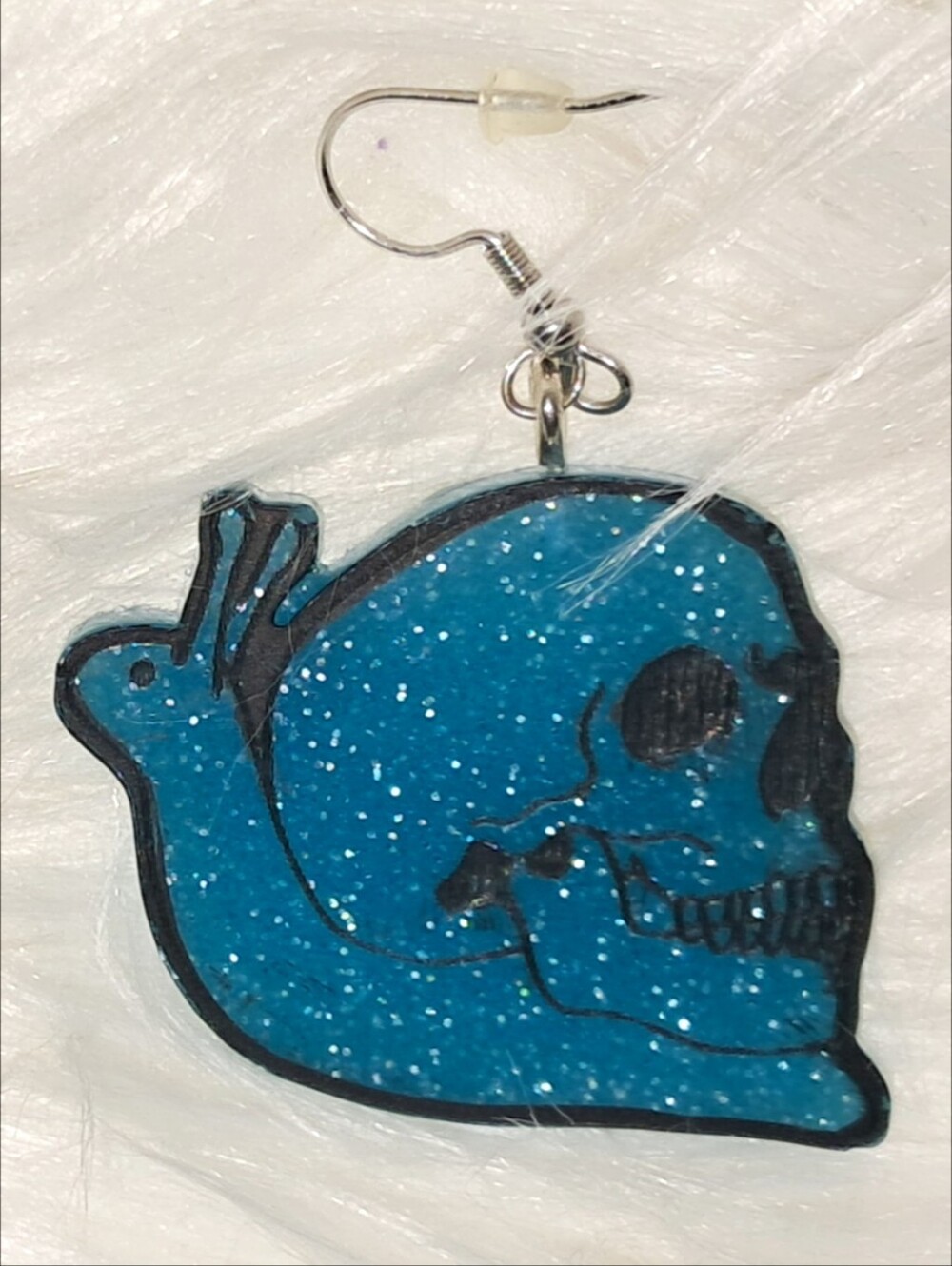 Rad Acylic Skull Snail Earrings